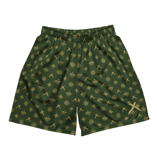 Opulent Green mesh shorts