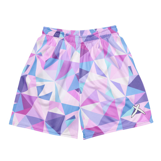 Abstract mesh shorts